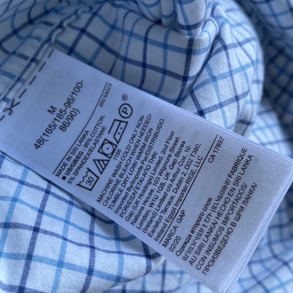 Gap light blue tattersall poplin standard fit stretch dress shirt - Picture 9 of 9